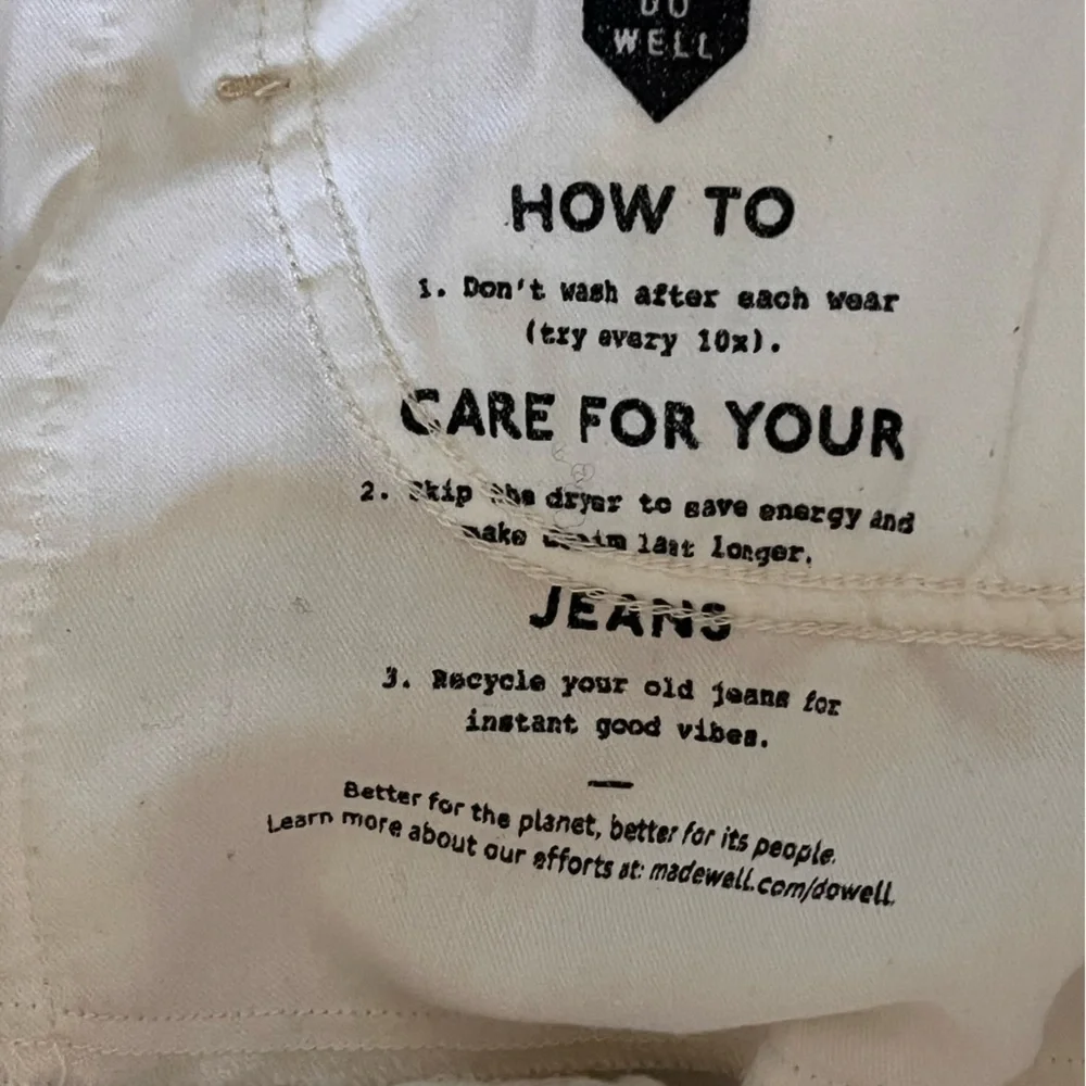 Madewell Classic Straight Jeans in Bone White – Size 32